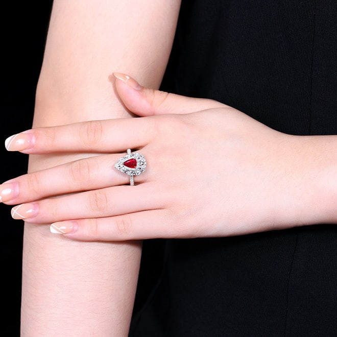 14k Gold 1.93 Ctw Natural Ruby & Diamond Ring/pendant( Without Chain ) - 4