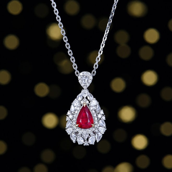 14k Gold 1.93 Ctw Natural Ruby & Diamond Ring/pendant( Without Chain ) - 7