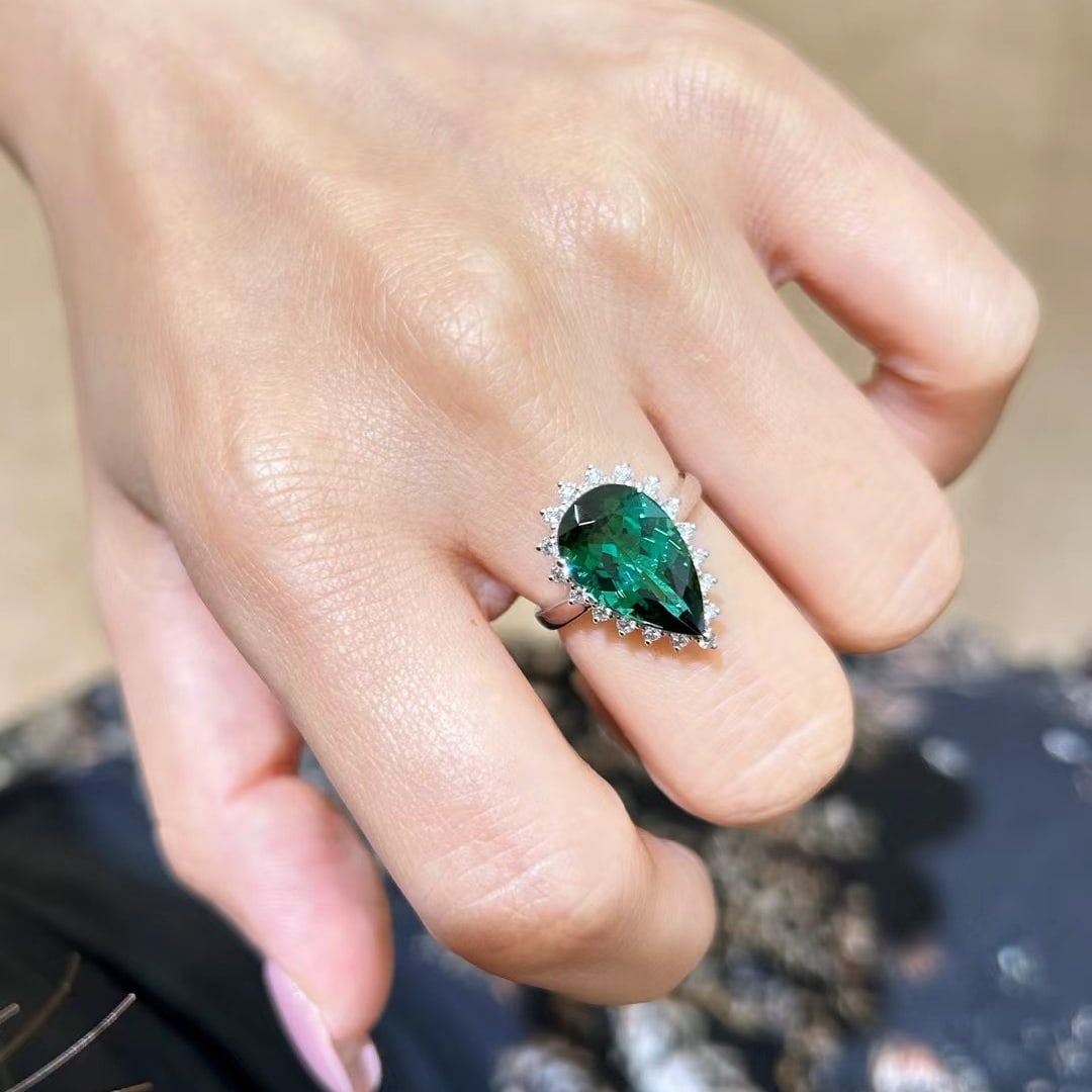 14k Gold 6.30 Ctw Natural Tourmaline & Diamond Ring - 6