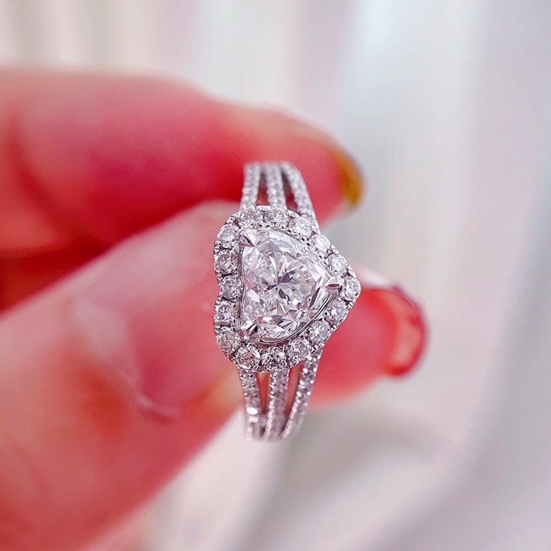 Gia Certified 14k Gold 1.00 Ct Natural G Vs2 Heart Diamond Ring - 2