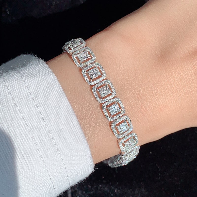 14k Gold 5.00 Ct Natural H Diamond Bracelet - 2
