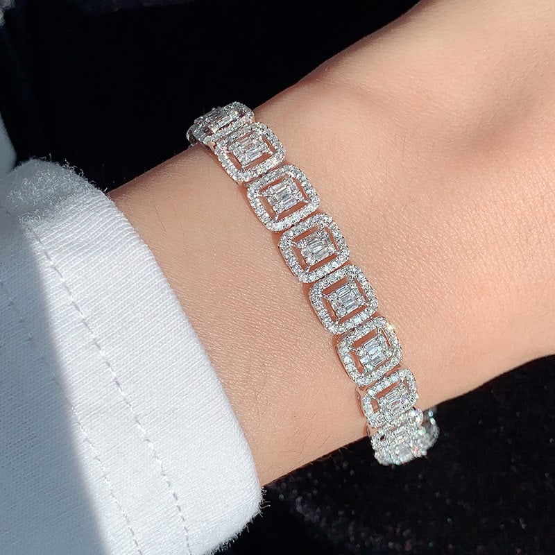 14k Gold 5.00 Ct Natural H Diamond Bracelet - 3