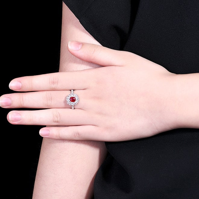 14k Gold 1.93 Ctw Natural Ruby & Diamond Ring/pendant( Without Chain ) - 6