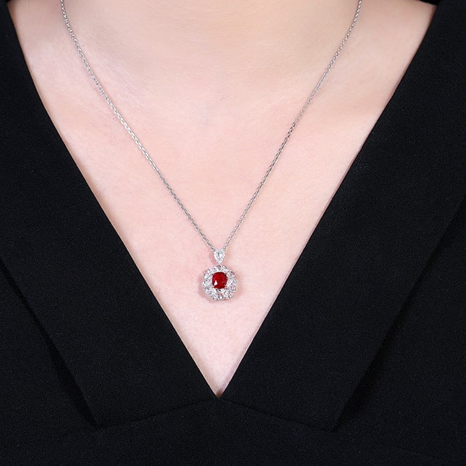 14k Gold 1.93 Ctw Natural Ruby & Diamond Ring/pendant( Without Chain ) - 7