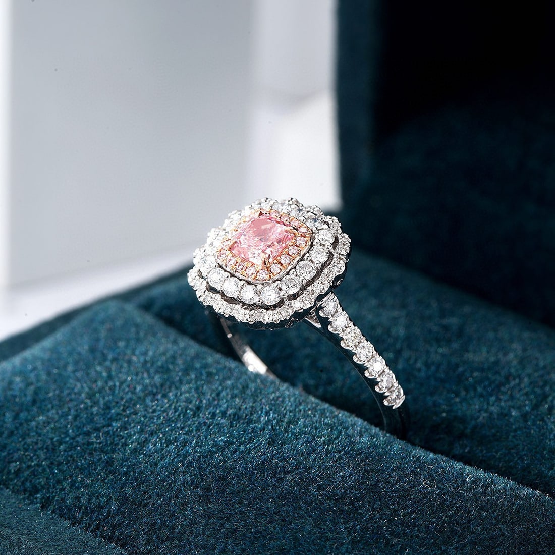 Gia Certified 14k Gold 1.03 Ctw Natural Pink Diamond & Diamond Ring/pendant( Without Chain ) - 3