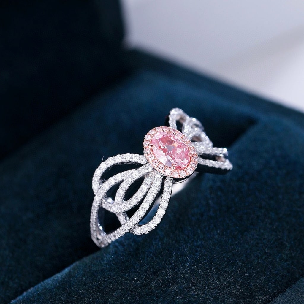 14k Gold 0.98 Ctw Natural Pink Diamond & Diamond Ring - 2