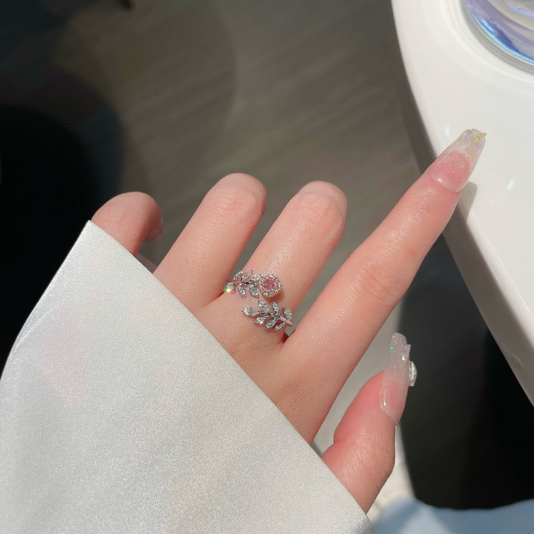 14k Gold 0.39 Ctw Natural Pink Diamond & Diamond Ring - 3