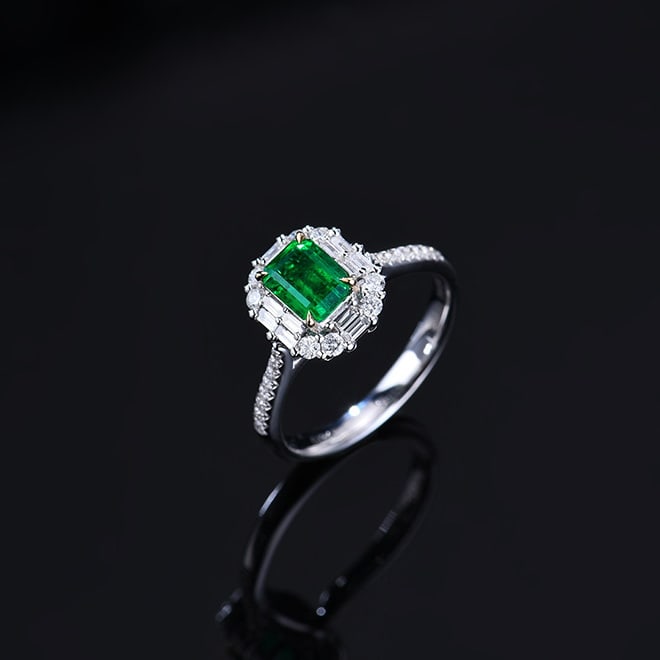 14k Gold 1.34 Ctw Vivid Green Natural Emerald & Diamond Ring/pendant( Without Chain ) - 4