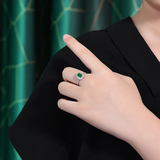 14k Gold 1.34 Ctw Vivid Green Natural Emerald & Diamond Ring/pendant( Without Chain ) - 6
