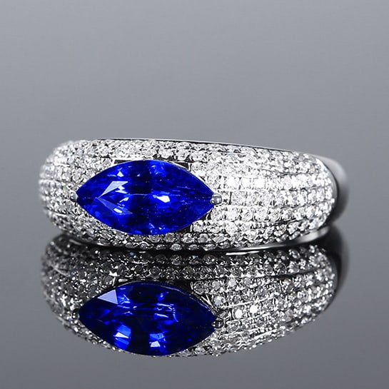 14k Gold 1.90 Ctw Natural Sapphire & Diamond Ring - 2