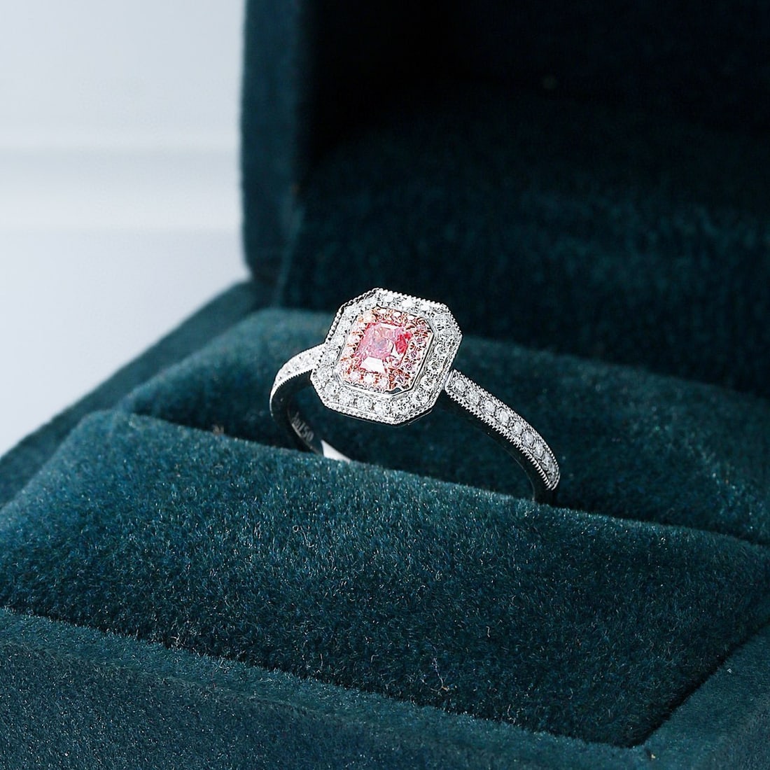 14k Gold 0.49 Ctw Natural Pink Diamond & Diamond Ring - 4