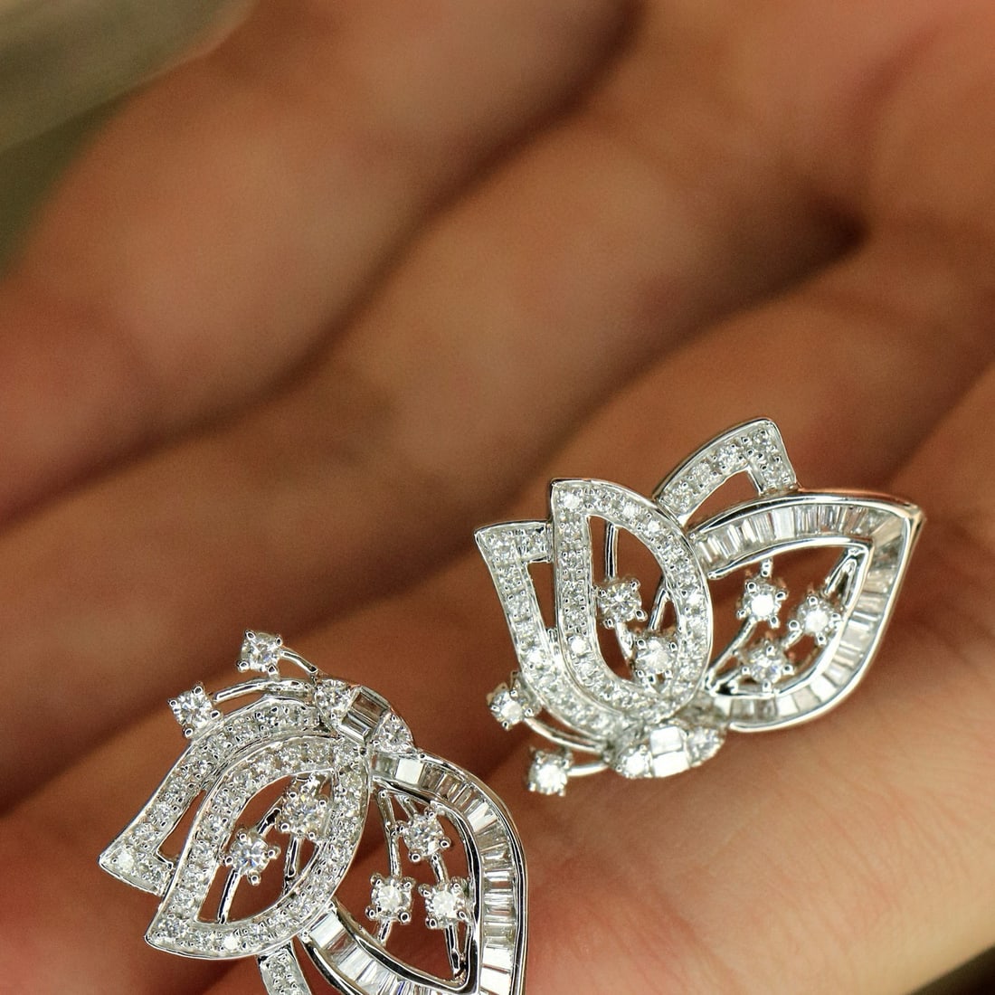 14k Gold 0.65 Ct Natural H Diamond Earrings - 3