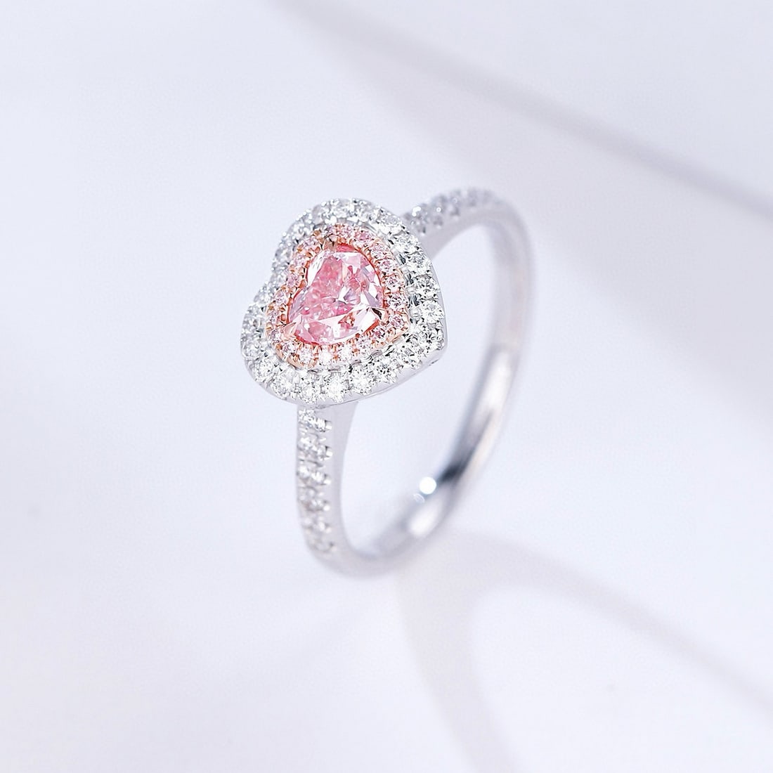 14k Gold 0.84 Ctw Natural Pink Diamond & Diamond Ring - 2