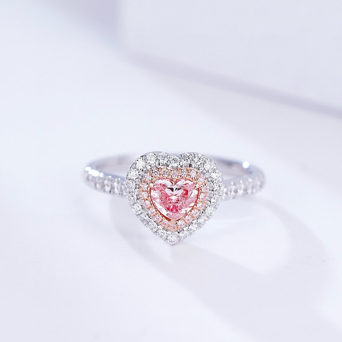 14k Gold 0.84 Ctw Natural Pink Diamond & Diamond Ring - 6