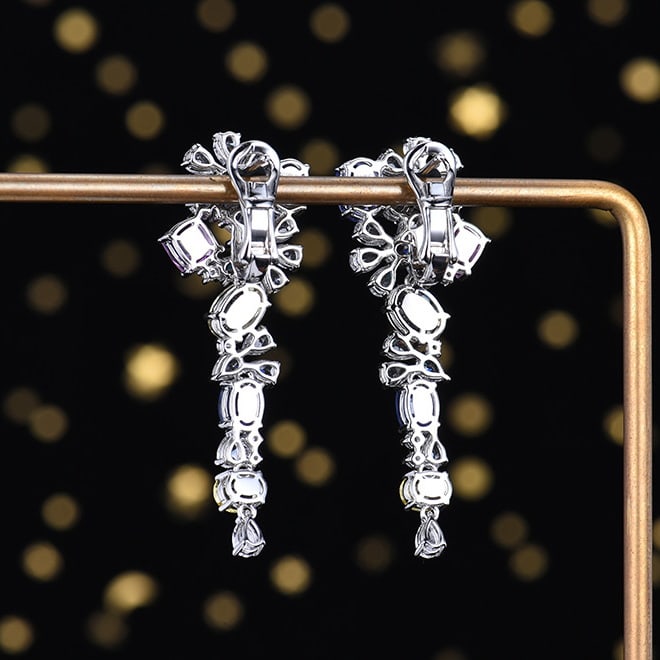 14k Gold 10.06 Ctw Natural Sapphire & Sapphire Earrings - 4