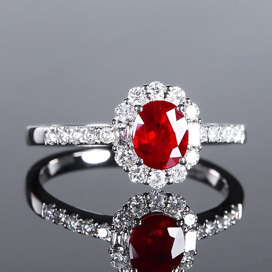 14k Gold 1.31 Ctw Natural Ruby & Diamond Ring - 2