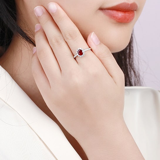 14k Gold 1.31 Ctw Natural Ruby & Diamond Ring - 4