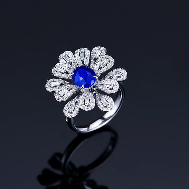 14k Gold 3.01 Ctw Natural Sapphire & Diamond Ring/pendant( Without Chain ) - 4