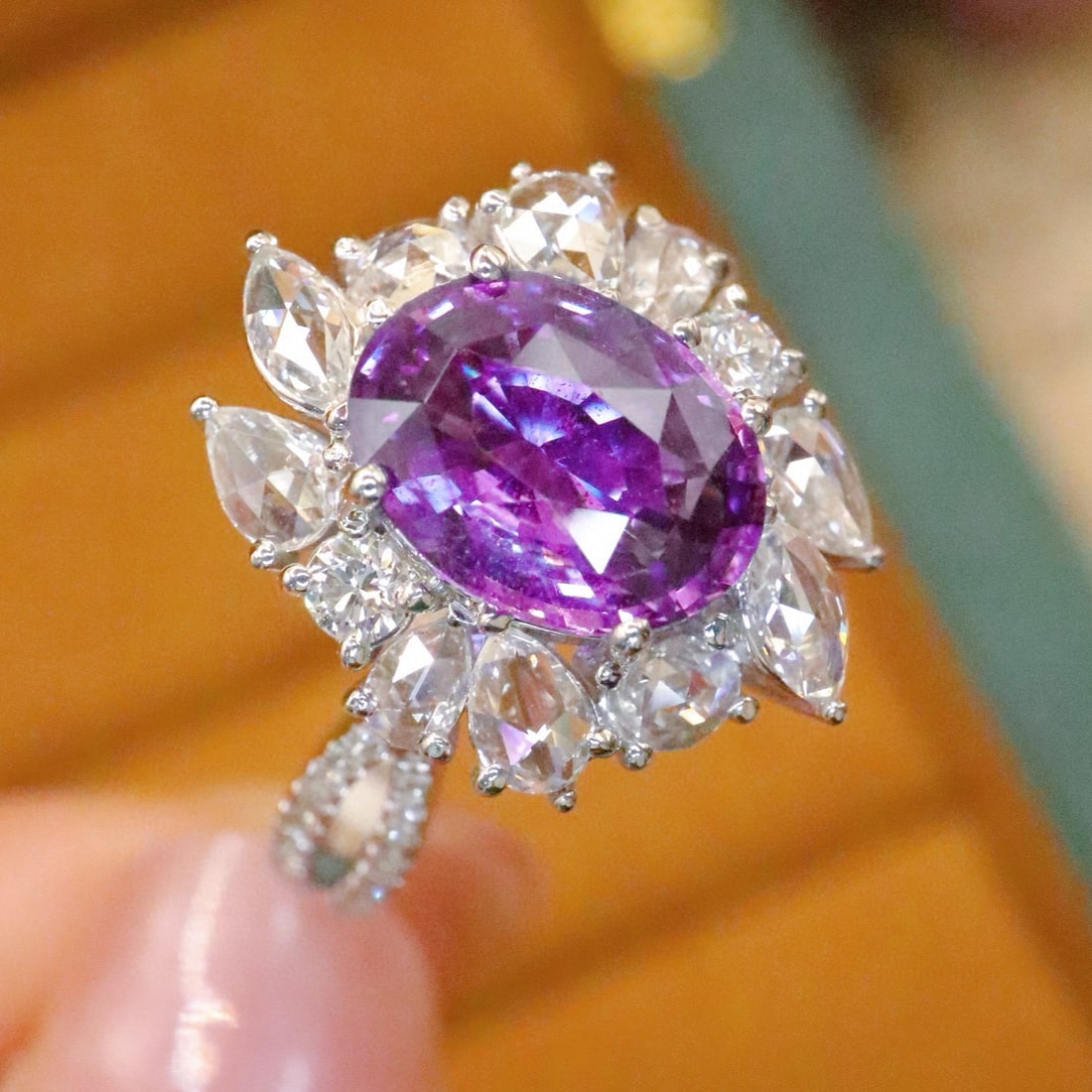 14k Gold 2.81 Ctw Natural Sapphire & Diamond Ring - 2