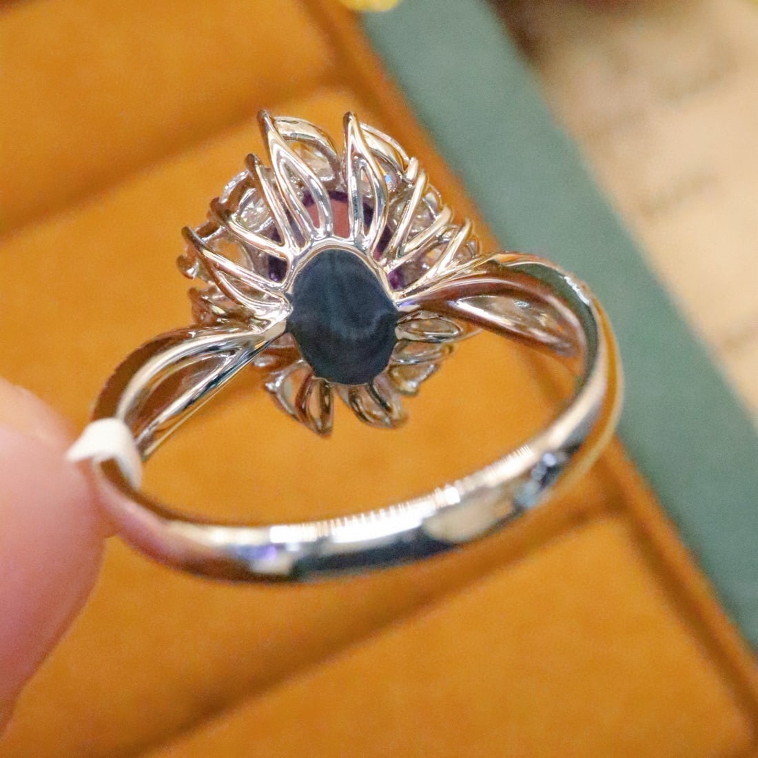 14k Gold 2.81 Ctw Natural Sapphire & Diamond Ring - 4