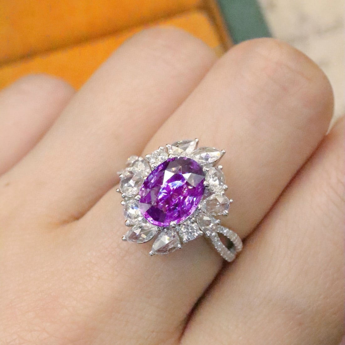 14k Gold 2.81 Ctw Natural Sapphire & Diamond Ring - 5