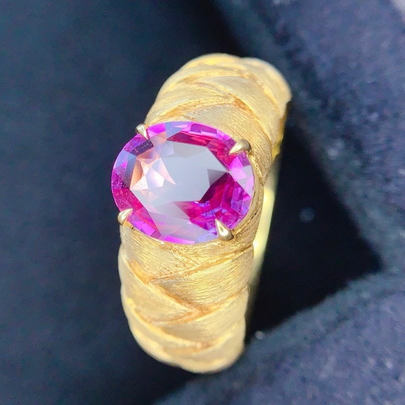 14k Gold 1.62 Ct Natural Sapphire Ring - 4