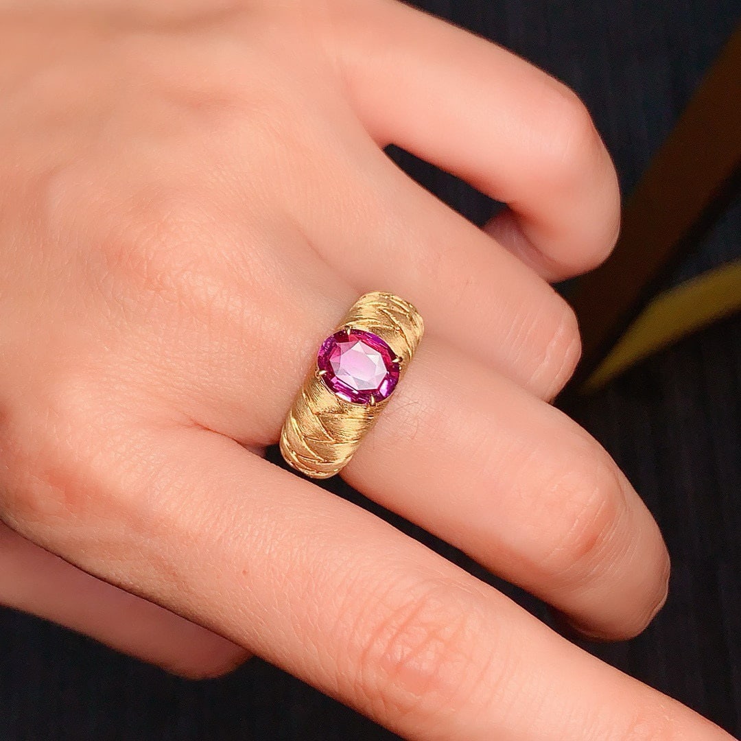 14k Gold 1.62 Ct Natural Sapphire Ring - 6