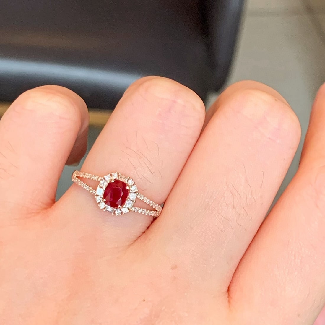 14k Gold 0.98 Ctw Natural Ruby & Diamond Ring - 3