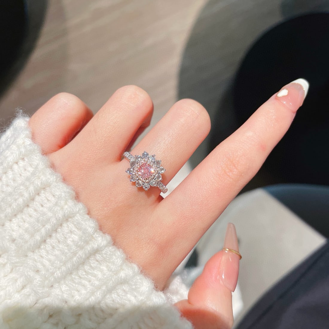 Gia Certified 14k Gold 0.98 Ctw Natural Pink Diamond & Diamond Ring - 5