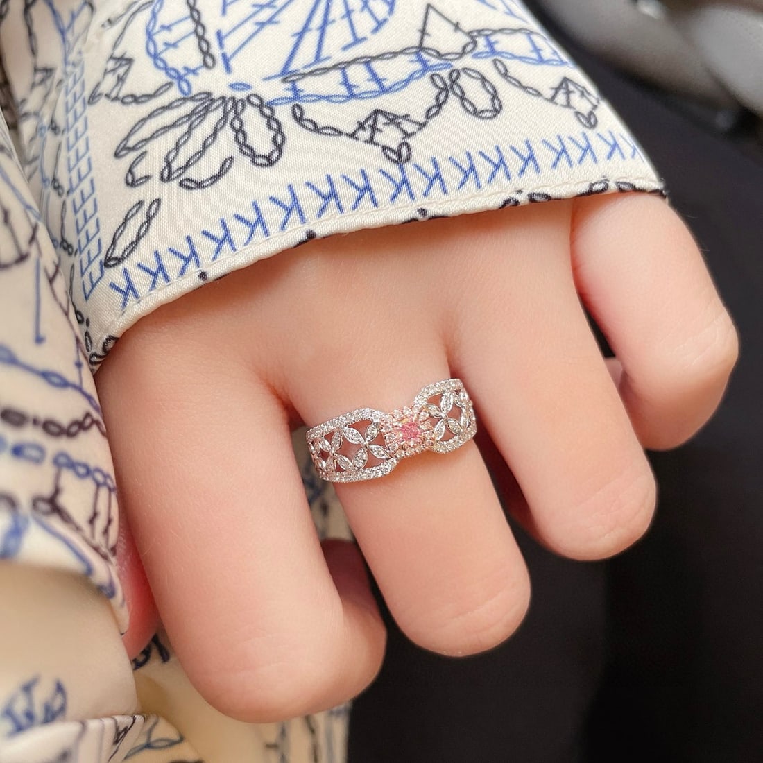 14k Gold 0.37 Ctw Natural Pink Diamond & Diamond Ring - 5