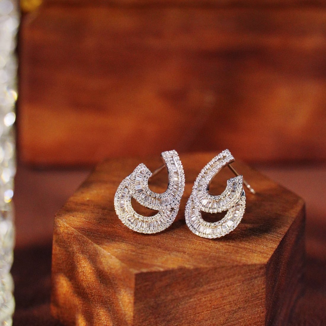 14k Gold 0.8 Ct Natural H Diamond Earrings - 5