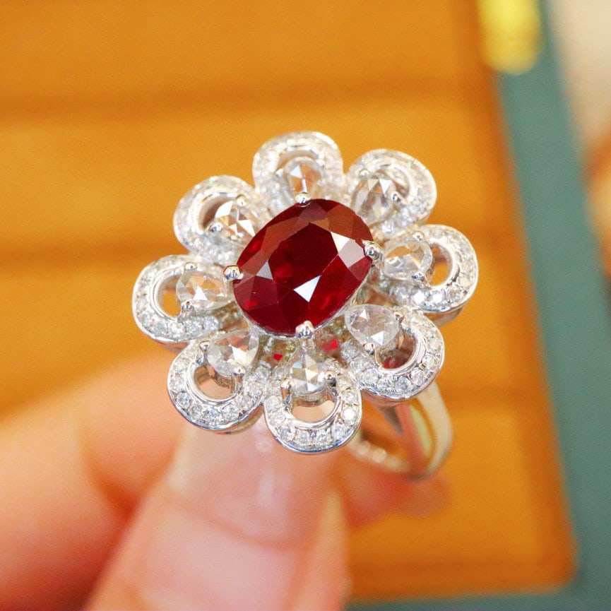14k Gold 2.49 Ctw Natural Ruby & Diamond Ring/pendant( Without Chain ) - 2
