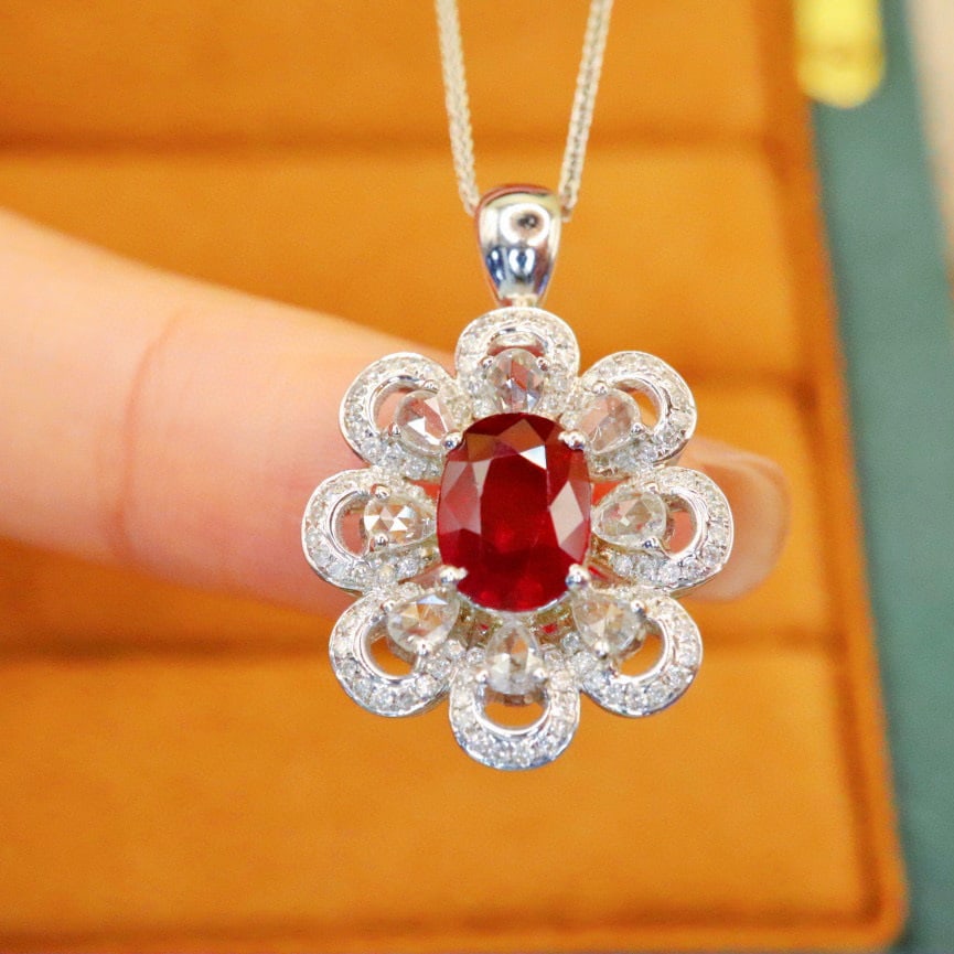 14k Gold 2.49 Ctw Natural Ruby & Diamond Ring/pendant( Without Chain ) - 4