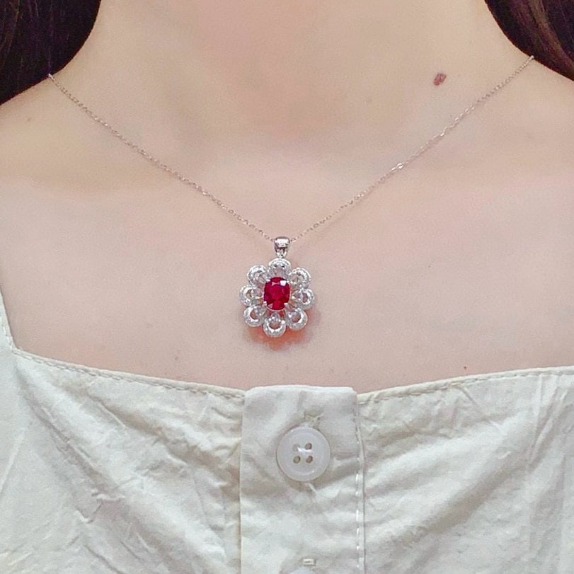 14k Gold 2.49 Ctw Natural Ruby & Diamond Ring/pendant( Without Chain ) - 8