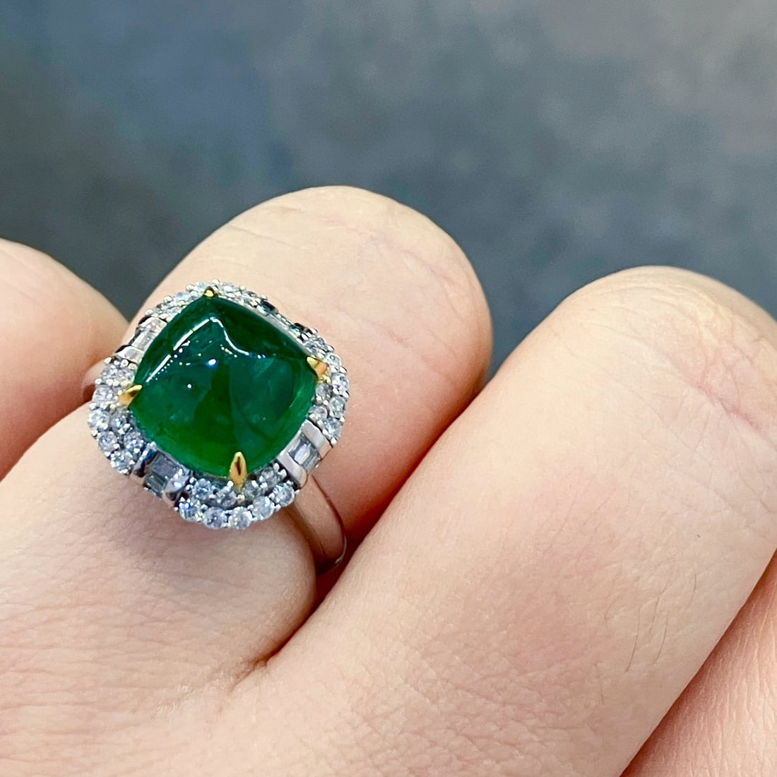 14k Gold 5.04 Ctw Vivid Green Natural Emerald & Diamond Ring/pendant( Without Chain ) - 6
