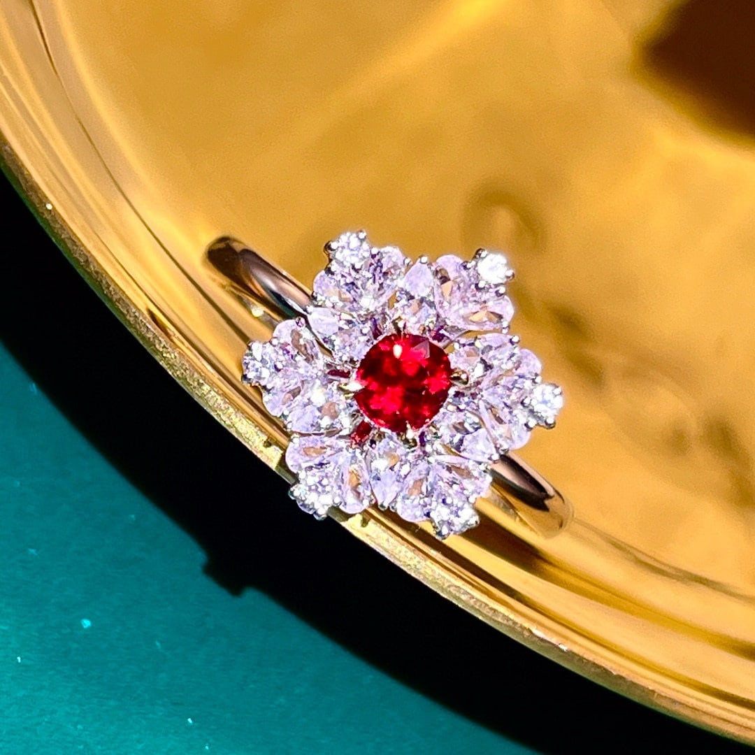 14k Gold 0.32 Ct Natural Ruby & Sapphire Ring - 2