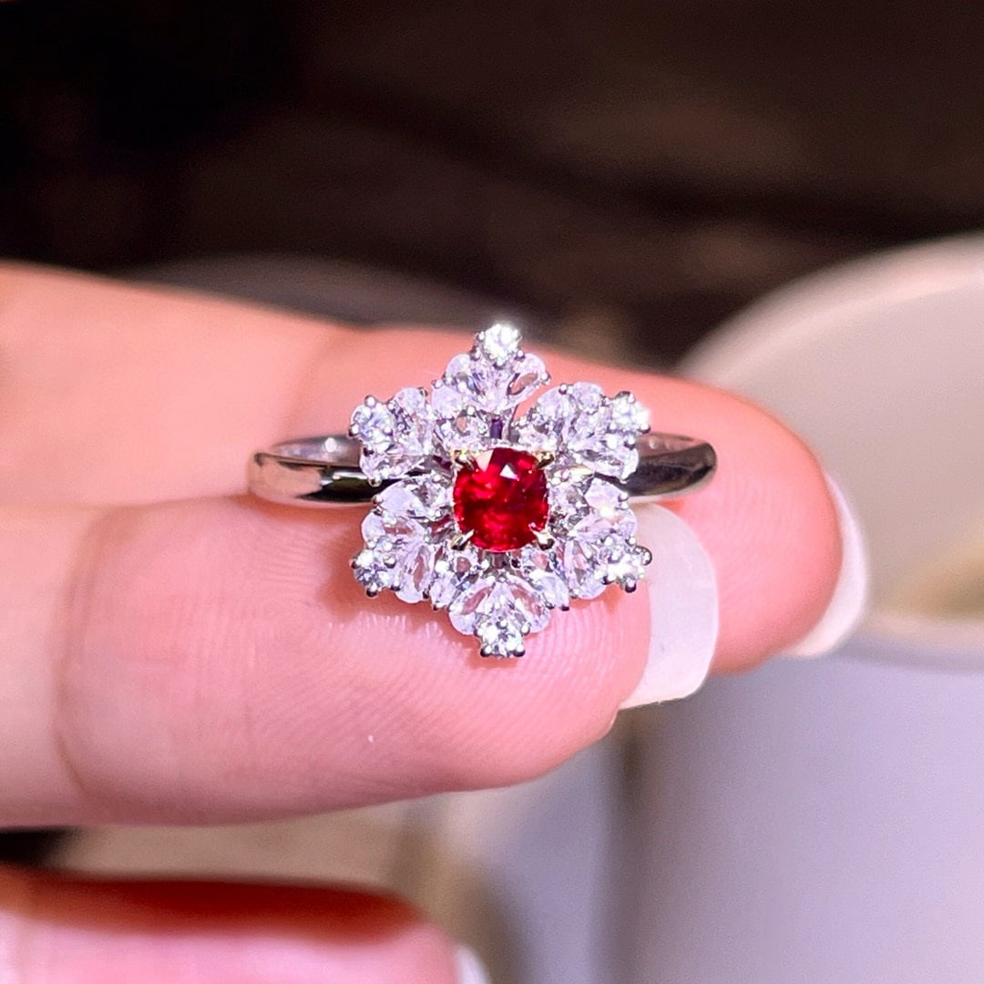 14k Gold 0.32 Ct Natural Ruby & Sapphire Ring - 3