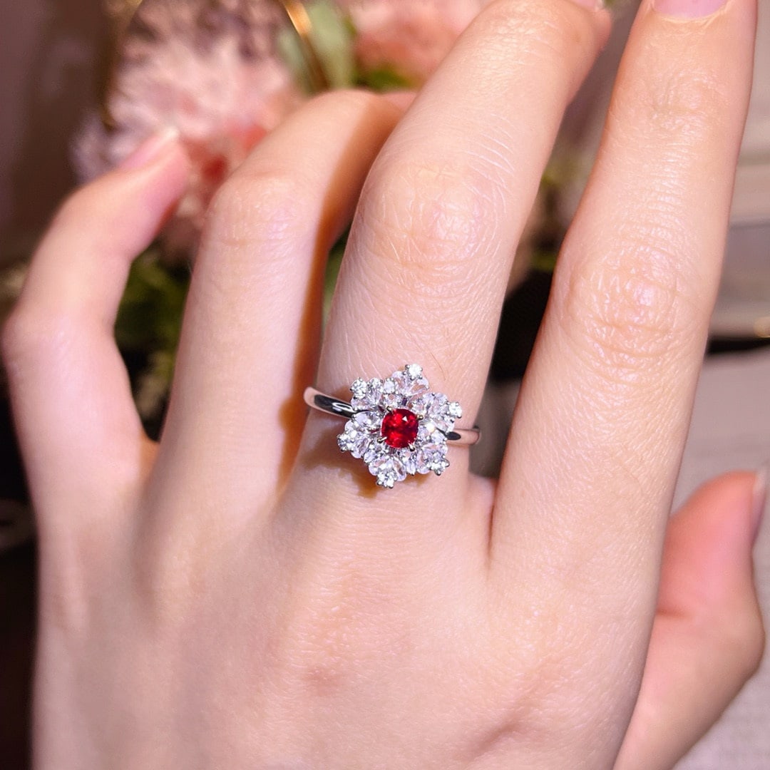 14k Gold 0.32 Ct Natural Ruby & Sapphire Ring - 4