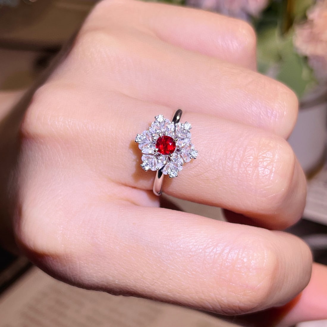 14k Gold 0.32 Ct Natural Ruby & Sapphire Ring - 5