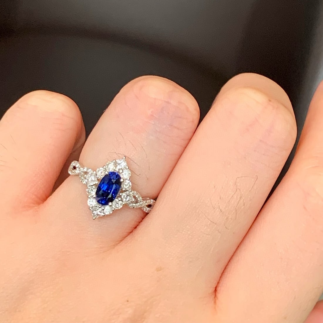 14k Gold 1.66 Ctw Natural Sapphire & Diamond Ring - 6