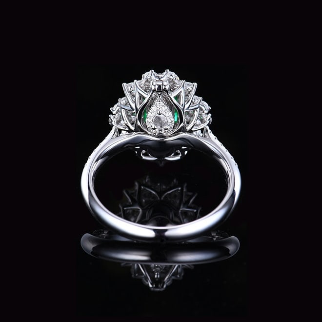 14k Gold 1.80 Ctw Vivid Green Natural Emerald & Diamond Ring/pendant( Without Chain ) - 3