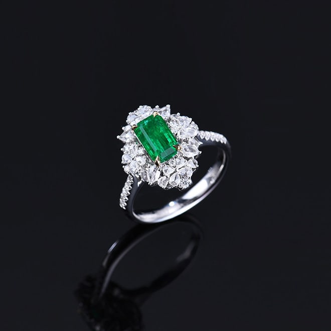 14k Gold 1.80 Ctw Vivid Green Natural Emerald & Diamond Ring/pendant( Without Chain ) - 4