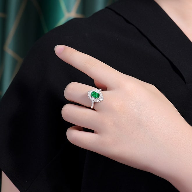14k Gold 1.80 Ctw Vivid Green Natural Emerald & Diamond Ring/pendant( Without Chain ) - 6