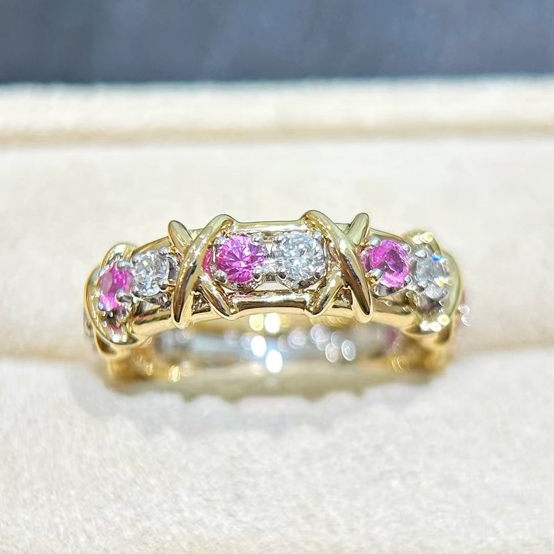 14k Gold 1.46 Ctw Natural Sapphire & Diamond Ring - 7