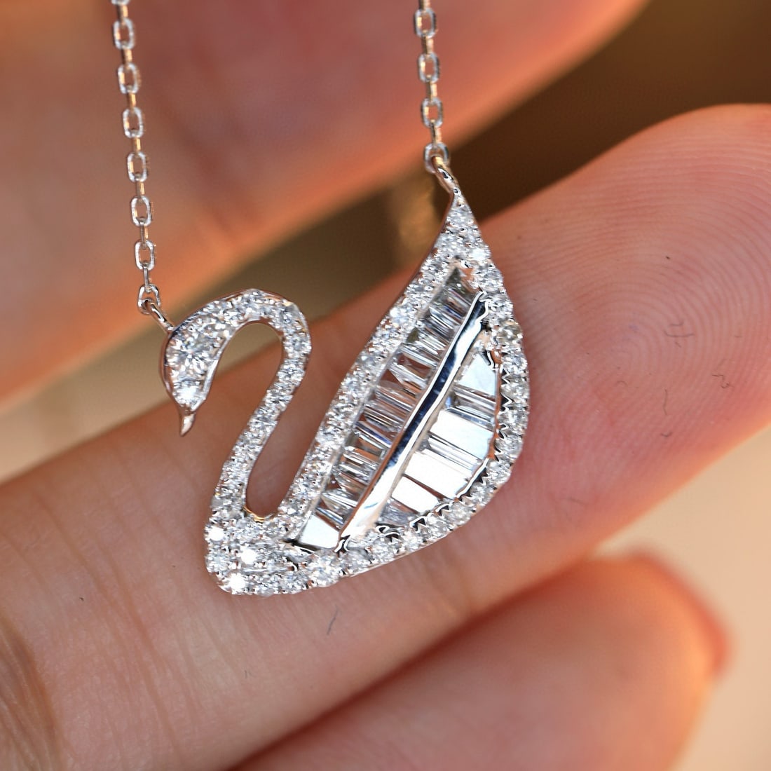 14k Gold 0.5 Ct Natural H Diamond Necklace - 3