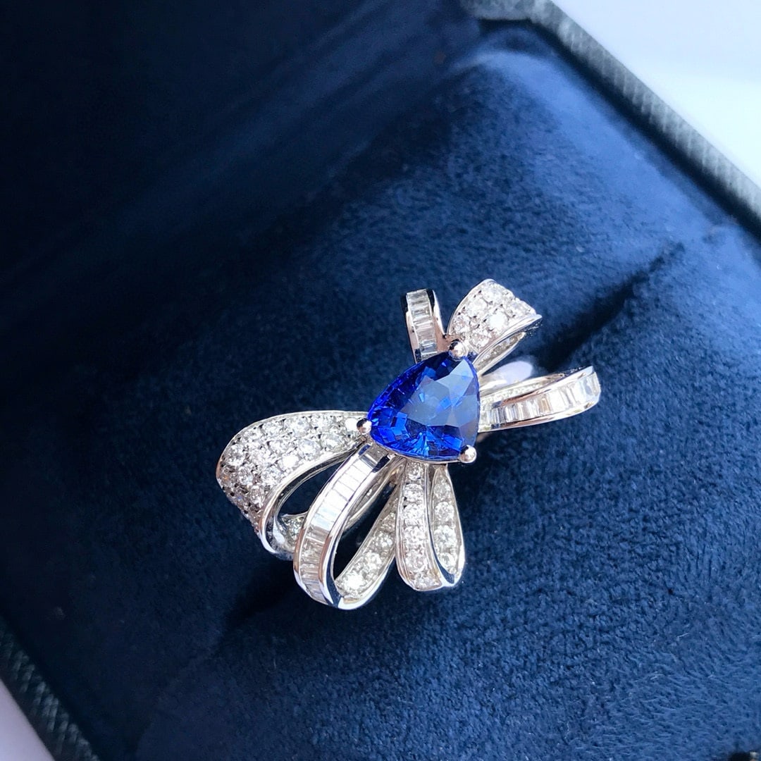 14k Gold 2.53 Ctw Natural Sapphire & Diamond Ring - 2