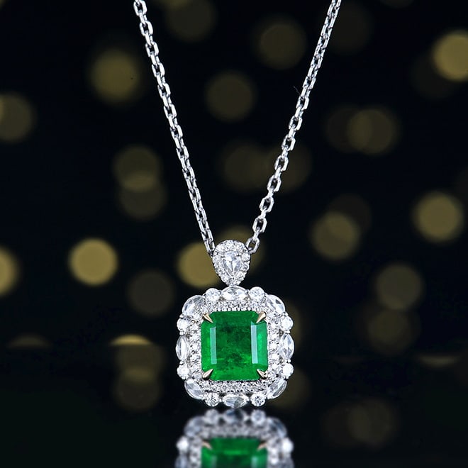 14k Gold 2.14 Ctw Vivid Green Natural Emerald & Diamond Ring/pendant( Without Chain ): Ref:230988193 // gold content:14k gold // ring size:7. 25us // // main gemstone:emerald // shape:octagonal // carat weight:1. 63ct // color:vivid green // treatment:natural // // adjacent gemstone 2 :