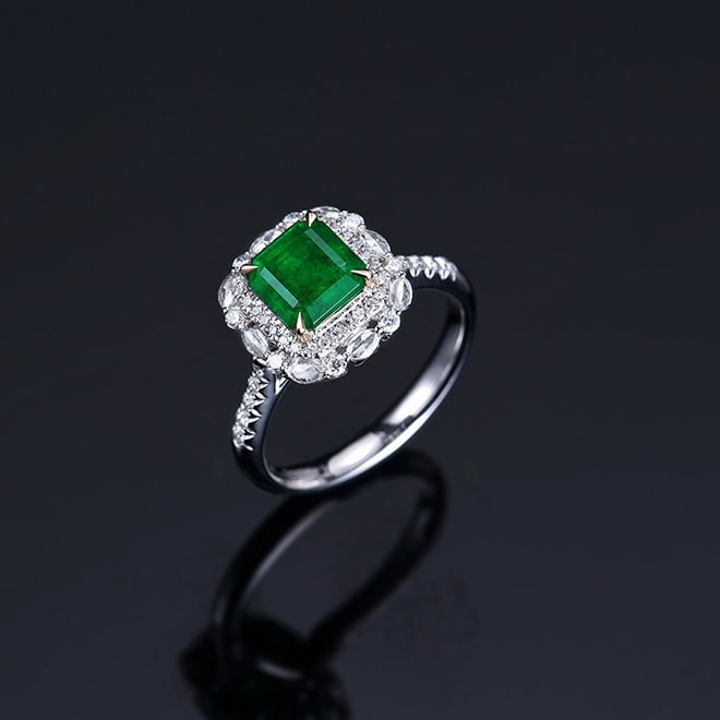 14k Gold 2.14 Ctw Vivid Green Natural Emerald & Diamond Ring/pendant( Without Chain ) - 3