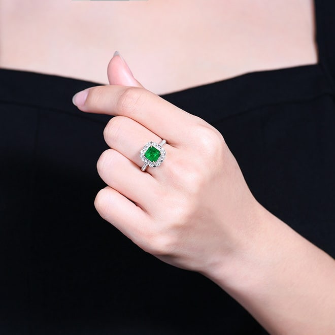 14k Gold 2.14 Ctw Vivid Green Natural Emerald & Diamond Ring/pendant( Without Chain ) - 5