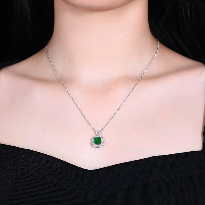 14k Gold 2.14 Ctw Vivid Green Natural Emerald & Diamond Ring/pendant( Without Chain ) - 6